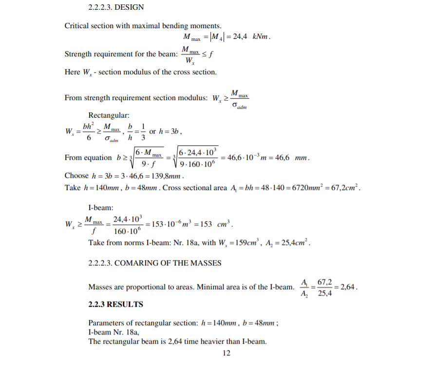 Solved PROBLEM 2.2 STRENGTH OF TWO SUPPORT BEAM 2.2.1. Task | Chegg.com