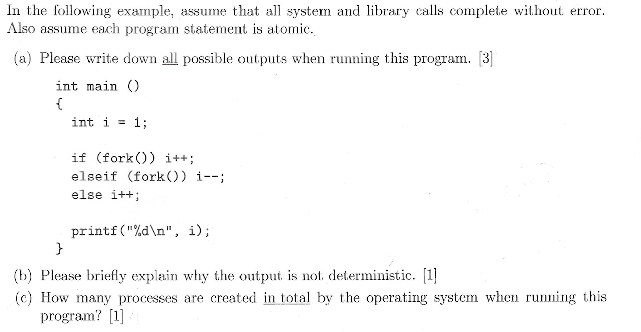 In the following example, Also assume each program | Chegg.com