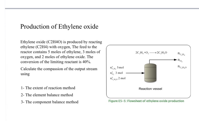 Solved Production of Ethylene oxide Ethylene oxide C2H4O Chegg