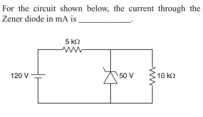 Solved For The Circuit Shown Below, The Current Through The 