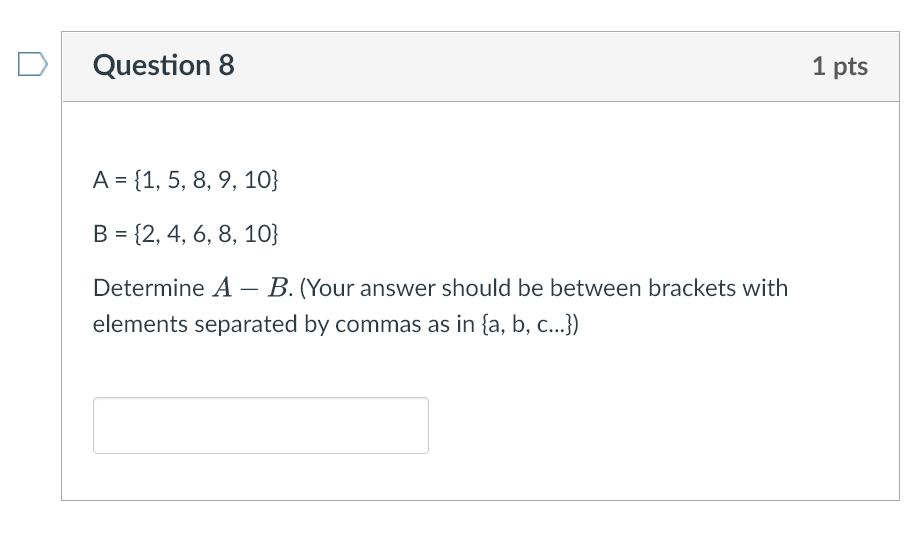 Solved The following two sets are... A={5,6,7,8} B={ red, | Chegg.com