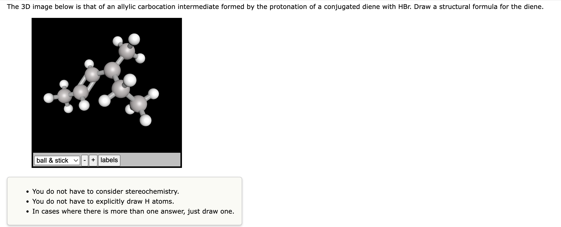 Solved The 3d Image Below Is That Of An Allylic Carbocation