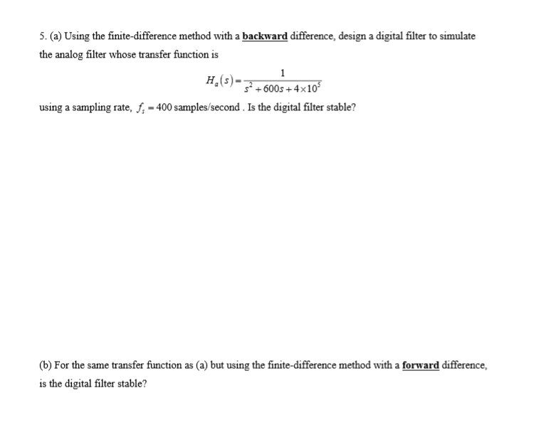 Solved 5. (a) Using the finite-difference method with a | Chegg.com