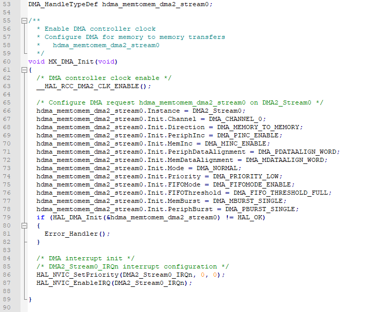 What is missing from the DMA initialisation code in | Chegg.com