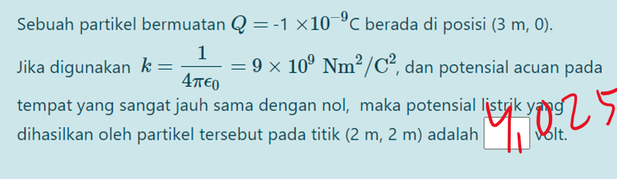 Solved A particle with charge Q=-1 X10^-9C is at position (3 | Chegg.com