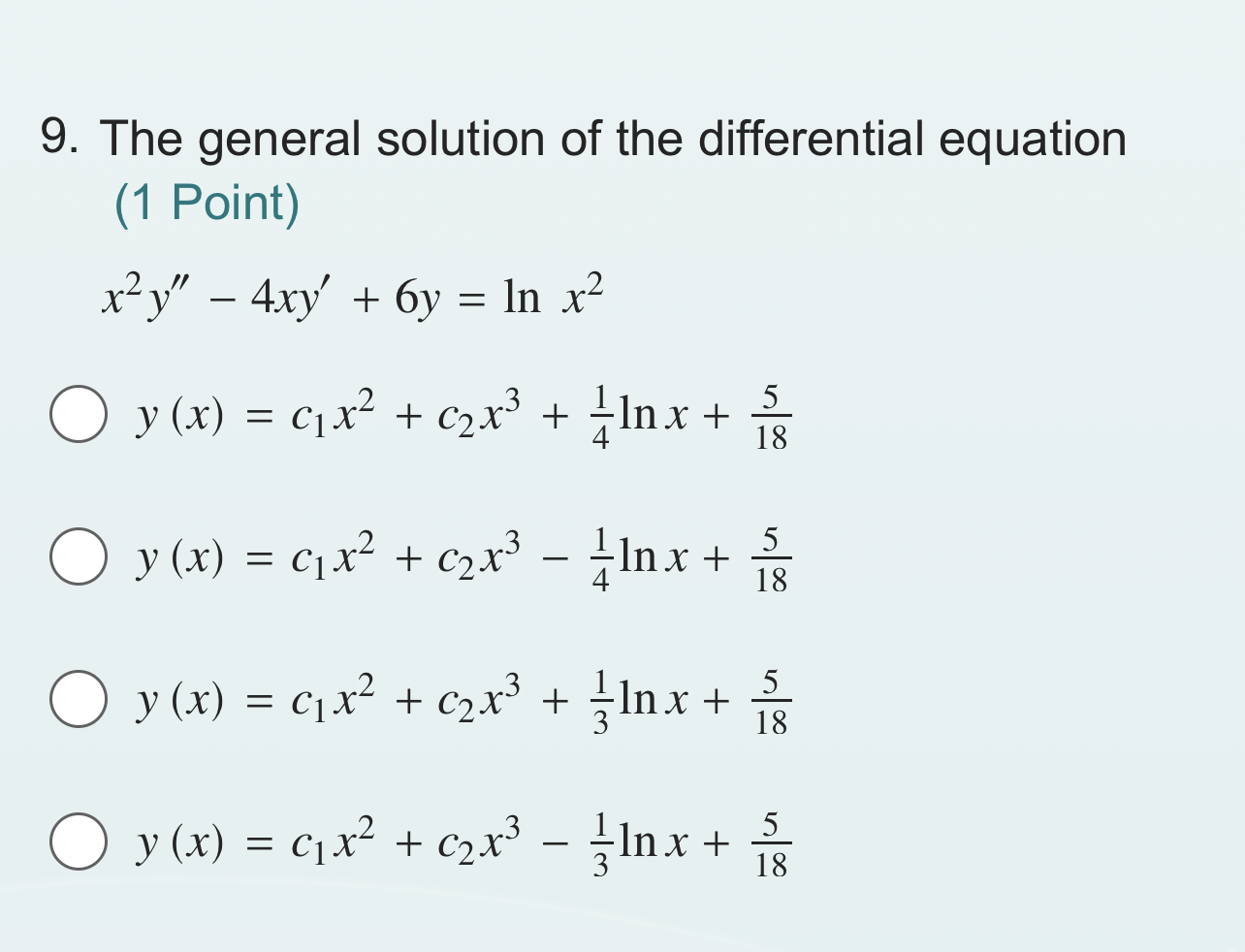Solved The general solution of the differential equation(1 | Chegg.com