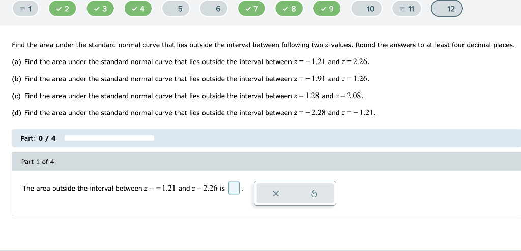 Solved Find the area under the standard normal curve that | Chegg.com