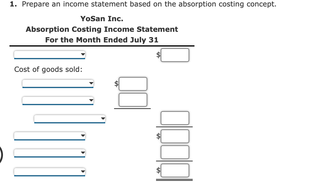 Solved Absorption and Variable Costing Income | Chegg.com