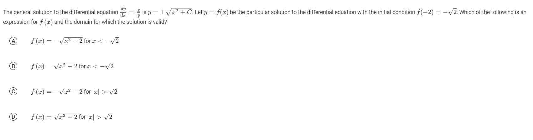 Solved The General Solution To The Differential Equation