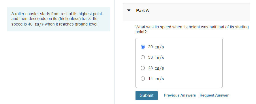 solved-a-roller-coaster-starts-from-rest-at-its-highest-chegg