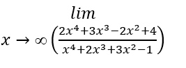 Solved x→∞(x4+2x3+3x2−12x4+3x3−2x2+4)lim | Chegg.com