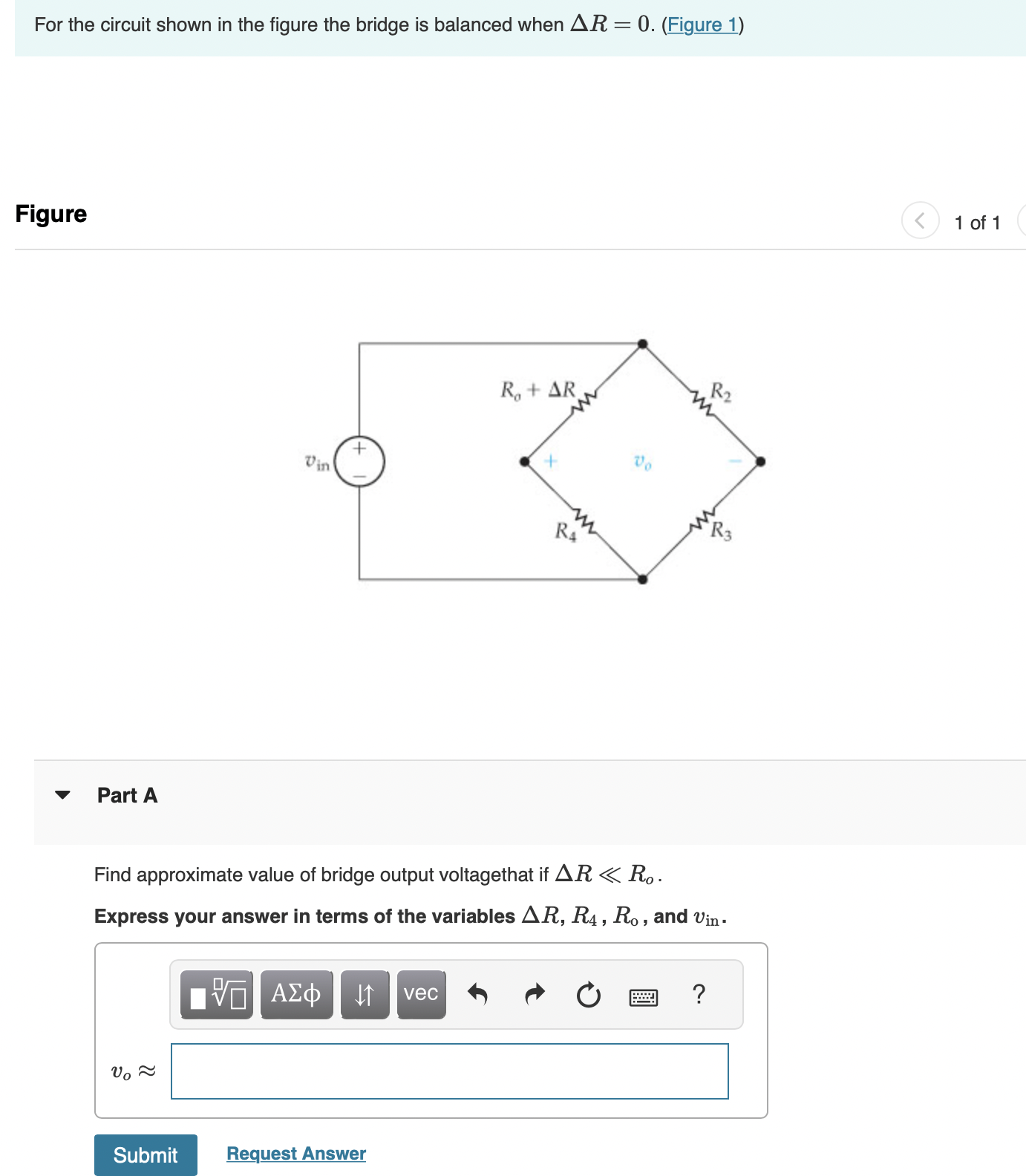 Solved For the circuit shown in the figure the bridge is | Chegg.com