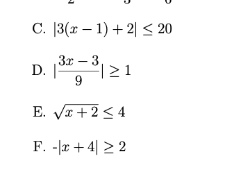 Solved Question 1. Solve The Following Inequalities. Write | Chegg.com