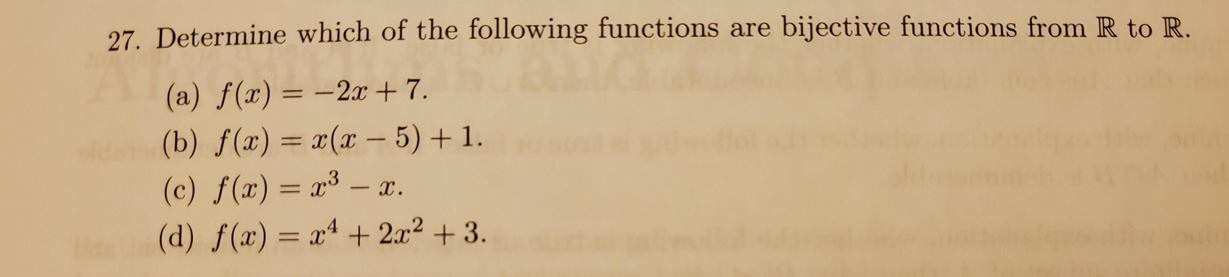 Solved 27. Determine Which Of The Following Functions Are | Chegg.com