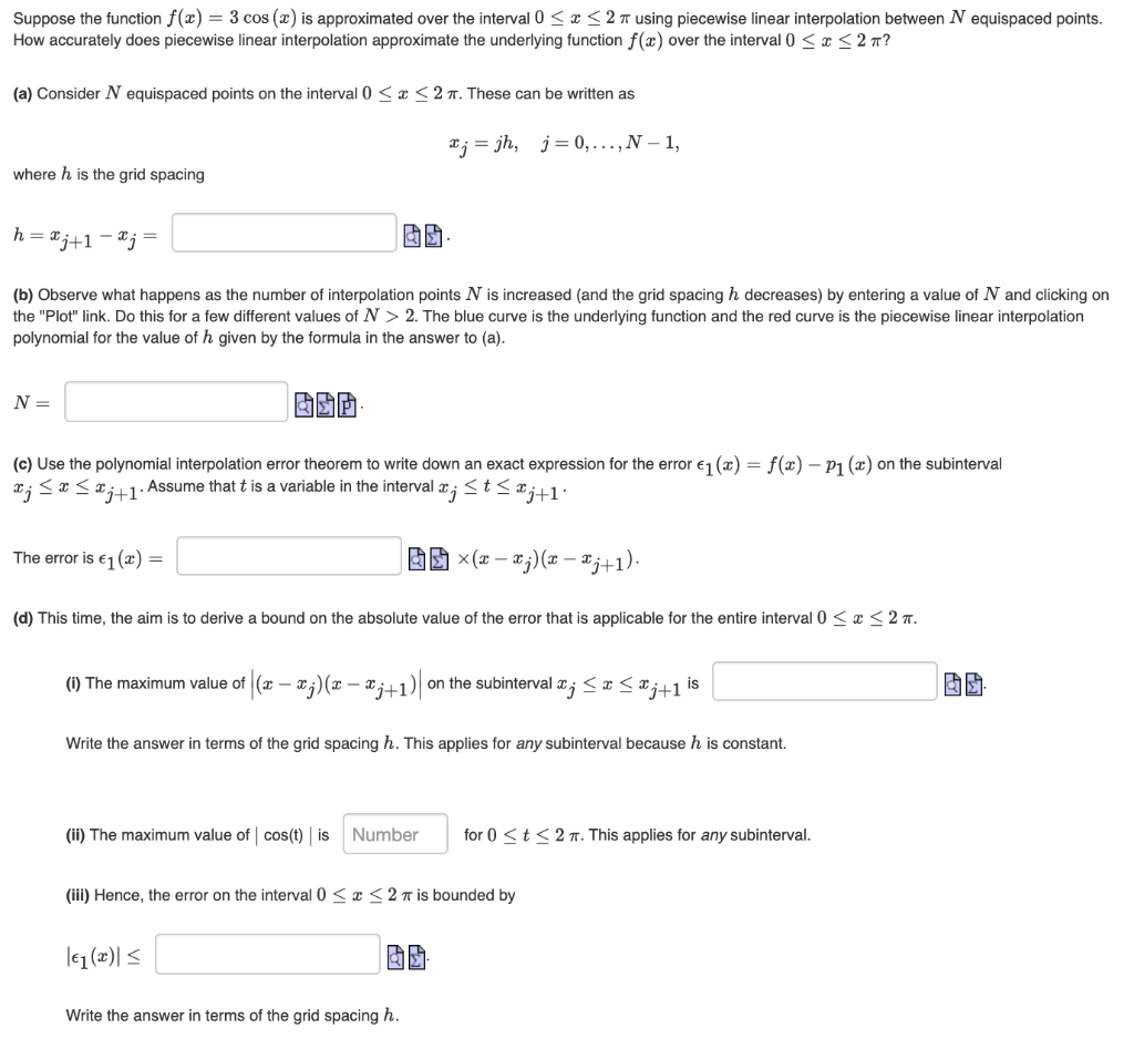 Solved Suppose the function f(x) = 3 cos (3) is approximated | Chegg.com