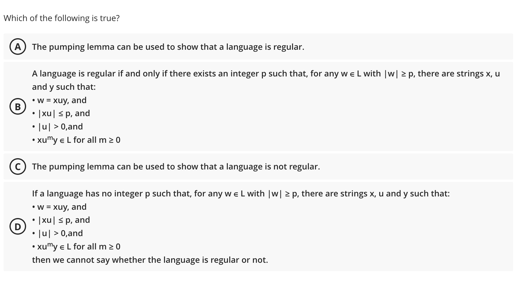 Solved Which of the following languages are not regular? All | Chegg.com