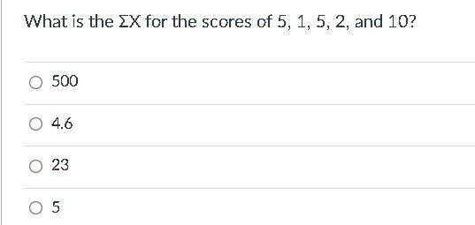 Solved What is the 2X for the scores of 5, 1, 5, 2, and 10? | Chegg.com