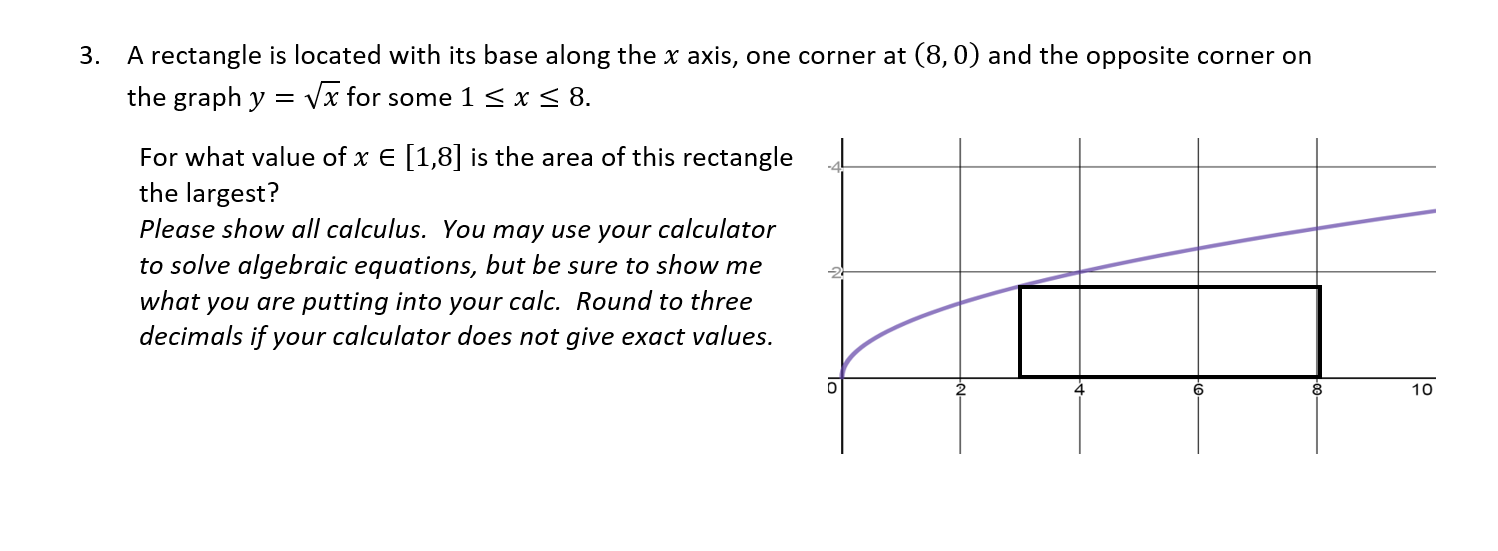 Solved 3. A rectangle is located with its base along the x | Chegg.com