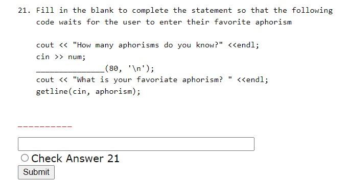 Solved *** C++ *** Fill in this blank to complete the | Chegg.com