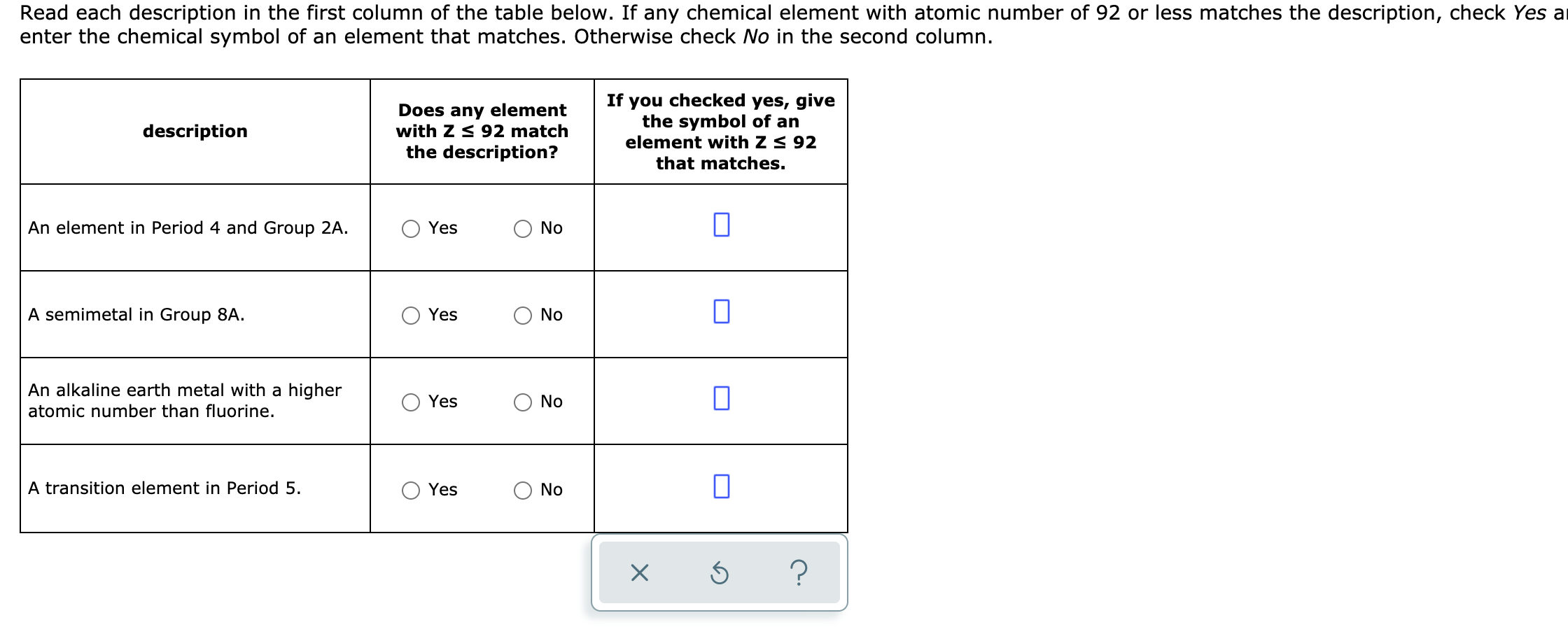 Solved Read each description in the first column of the