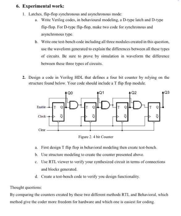 Solved Latches, flip-flop synchronous and asynchronous mode: | Chegg.com