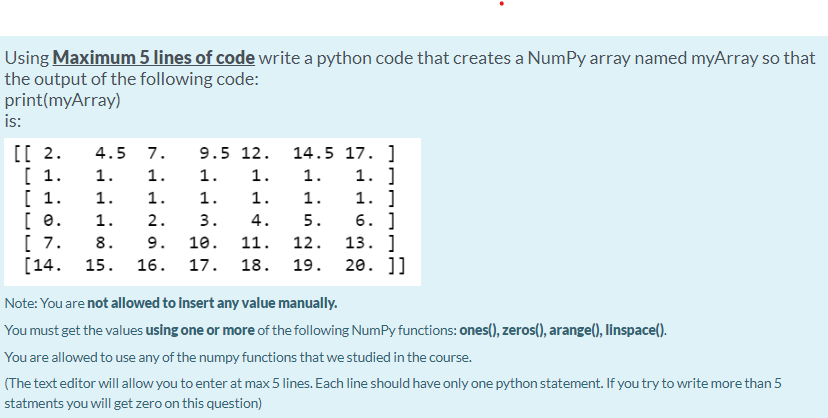 Solved Using Maximum 5 lines of code write a python code | Chegg.com