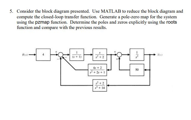 Solved 5. Consider the block diagram presented. Use MATLAB | Chegg.com