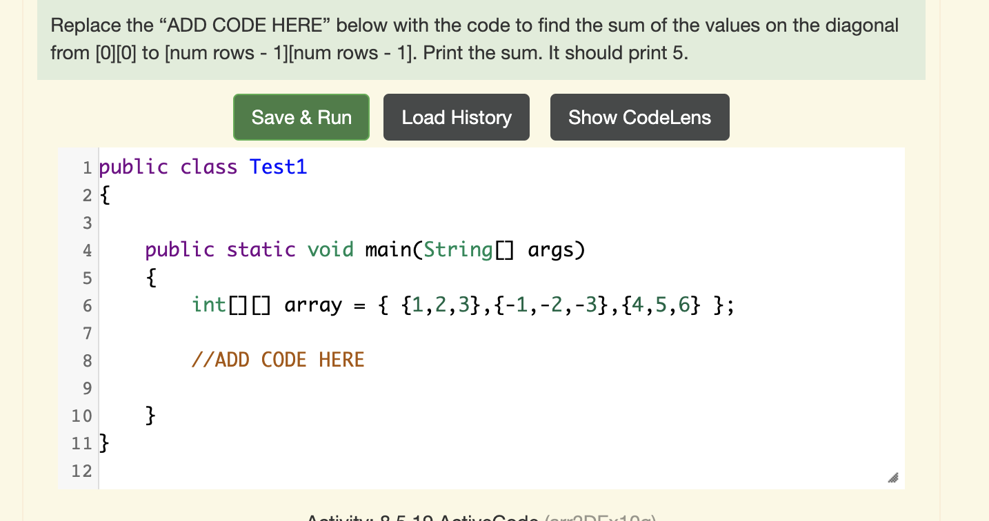 Solved Replace the “ADD CODE HERE” below with the code to | Chegg.com