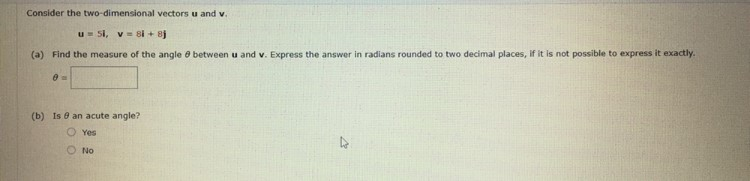 Solved Consider The Two Dimensional Vectors U And V U Si Chegg Solved Consider The Two Dimensional Vectors U And V U Si Chegg