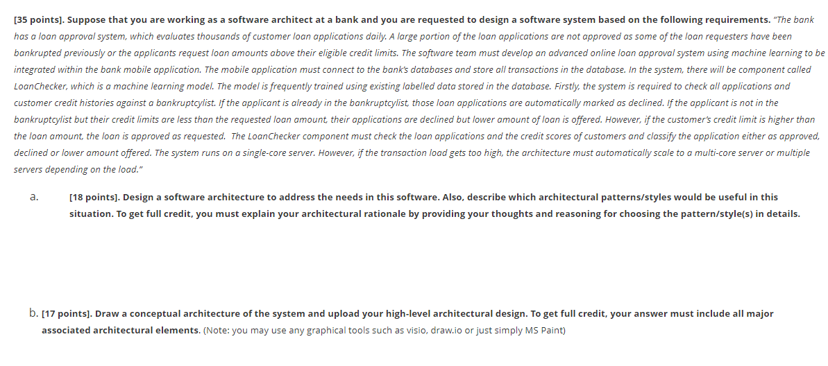 Solved [35 points). Suppose that you are working as a | Chegg.com