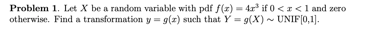 Solved Problem 1. Let X be a random variable with pdf f(x) = | Chegg.com