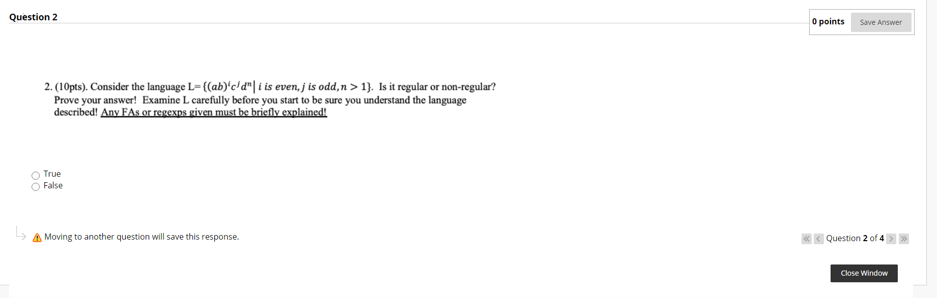 Solved Question 2 O points Save Answer 2. (10pts). Consider | Chegg.com