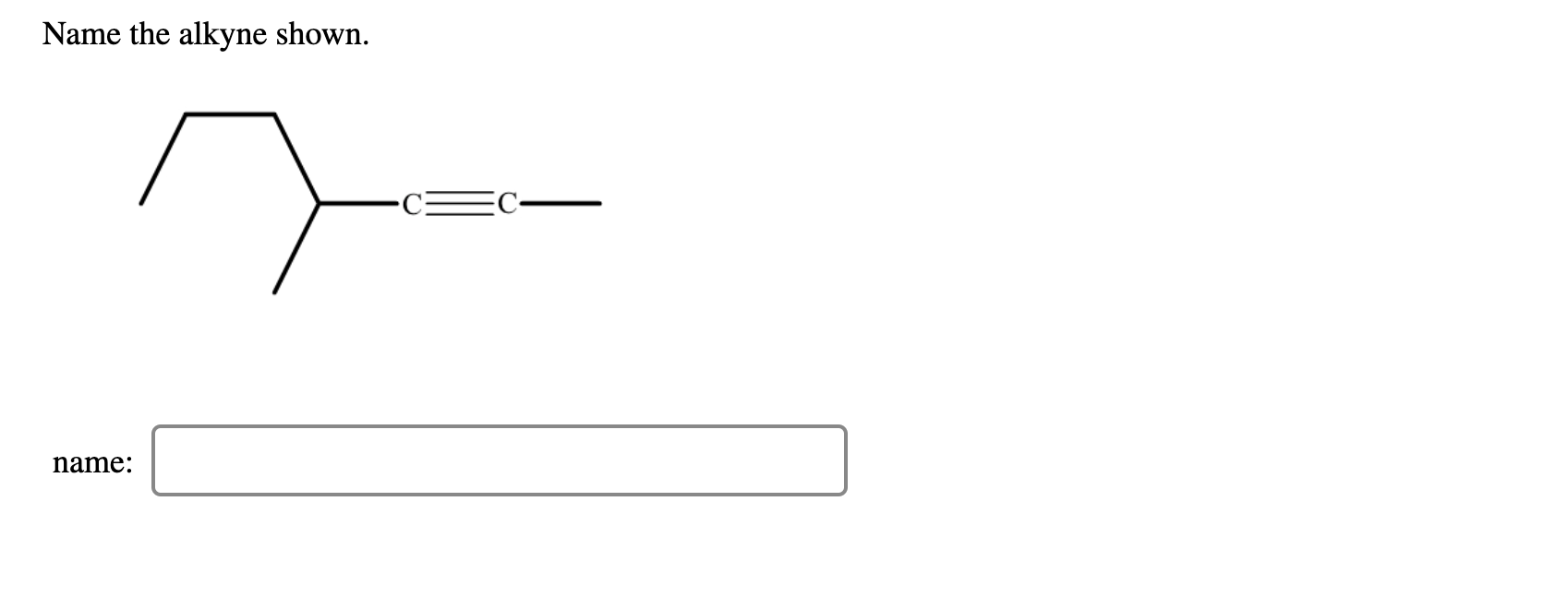 Name The Alkyne Shown.