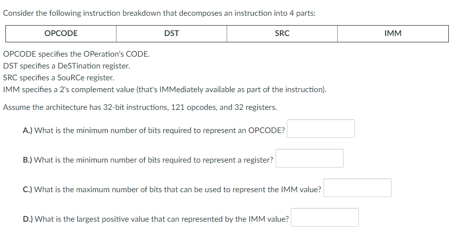 Solved Consider The Following Instruction Breakdown That | Chegg.com