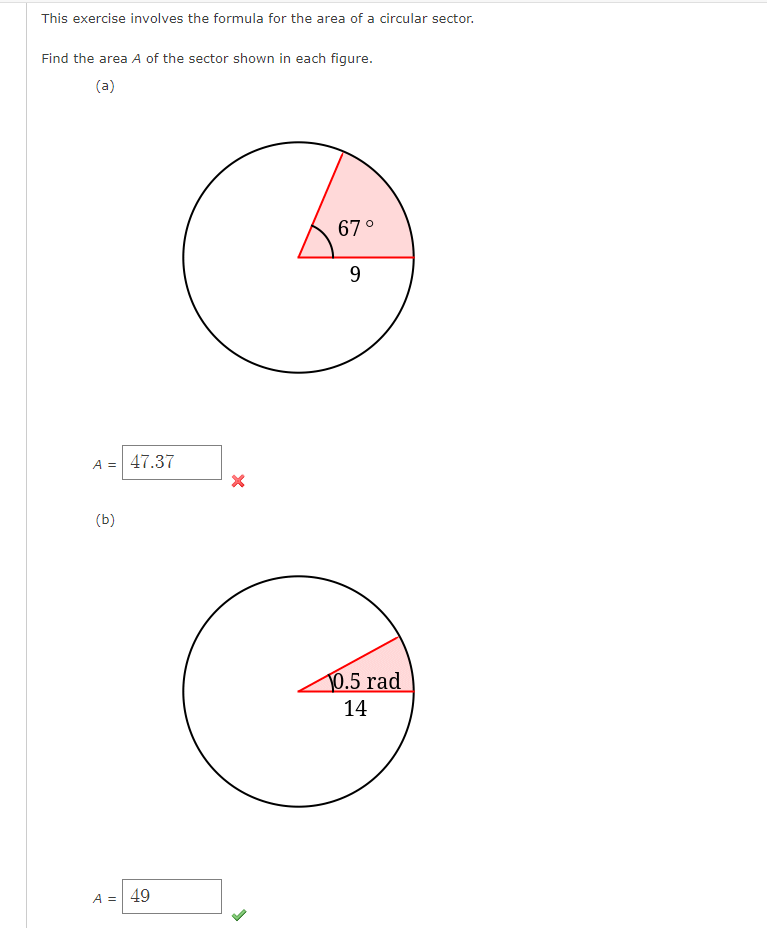 Solved This exercise involves the formula for the area of a | Chegg.com