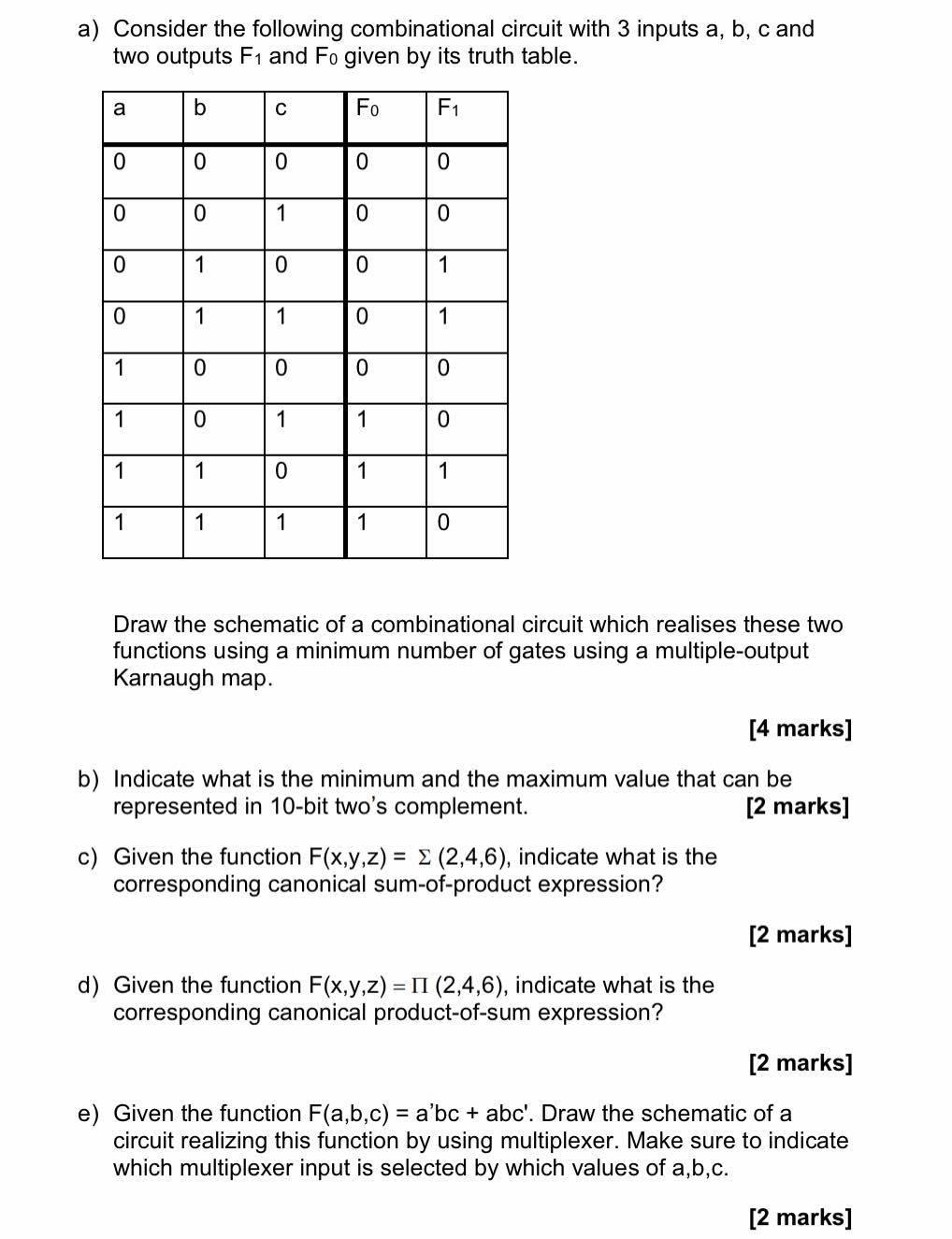 Solved A) Consider The Following Combinational Circuit With | Chegg.com