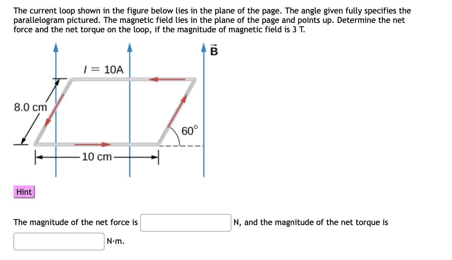 Solved The Current Loop Shown In The Figure Below Lies In 9900