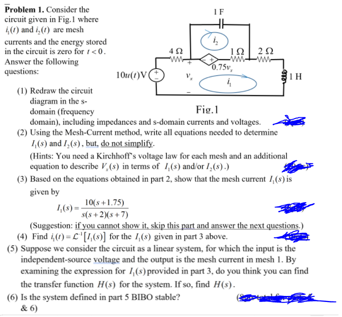 Solved + ele Problem 1. Consider the IF circuit given in | Chegg.com