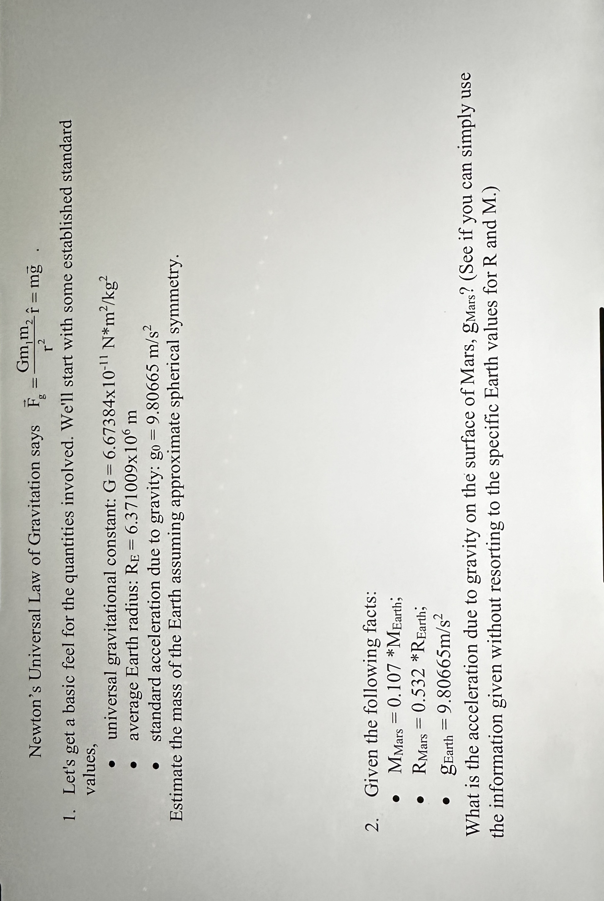 Solved Newton's Universal Law of Gravitation says Fg=r2Gm1 | Chegg.com