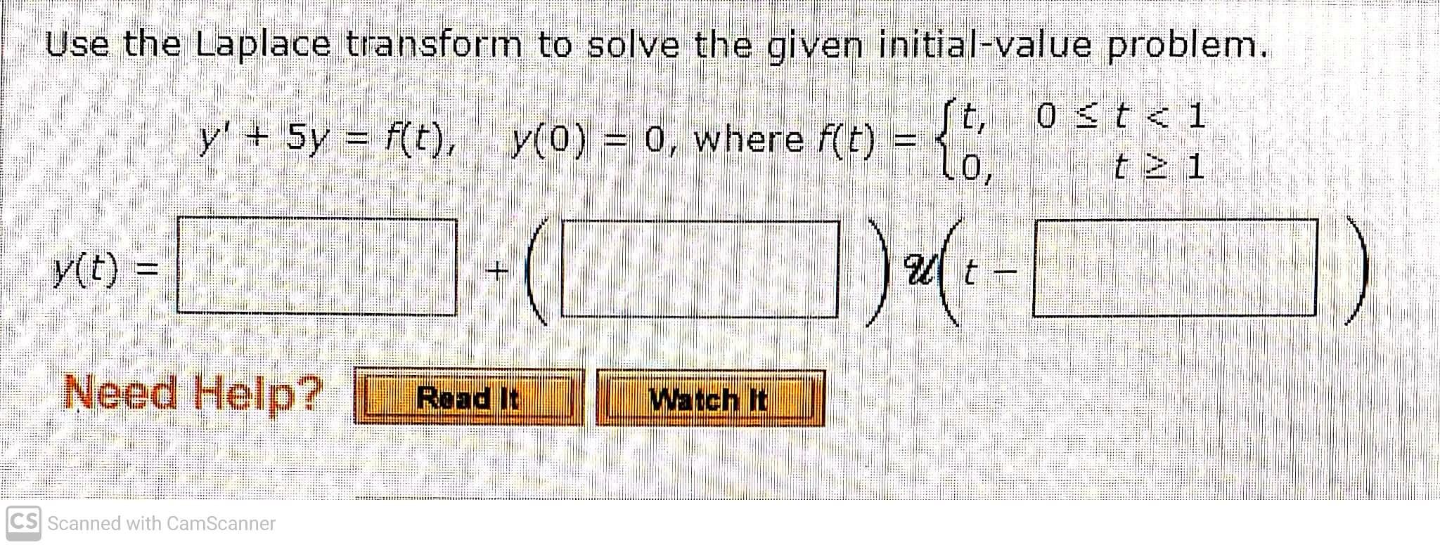 Solved Use The Laplace Transform To Solve The Given | Chegg.com