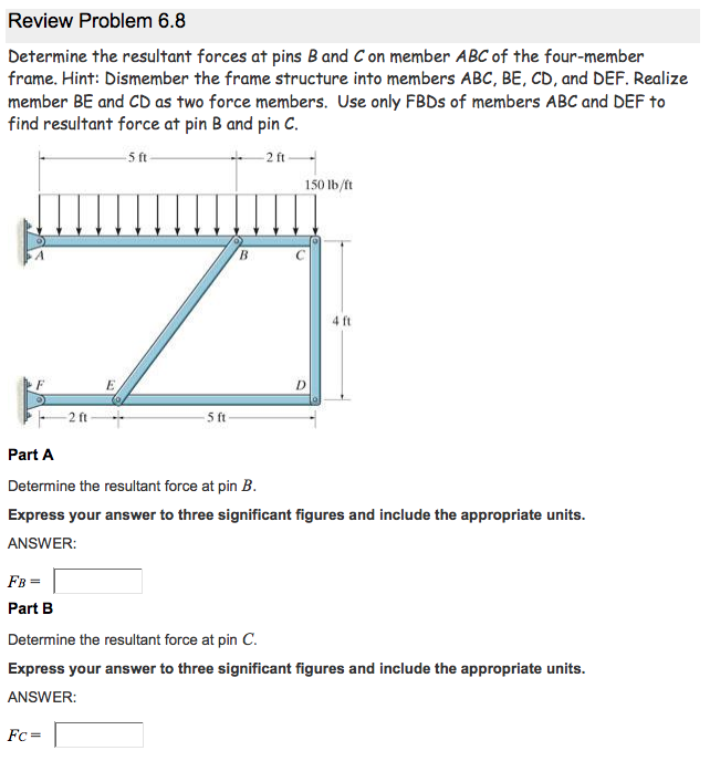 Solved Review Problem 6.8 Determine The Resultant Forces At | Chegg.com