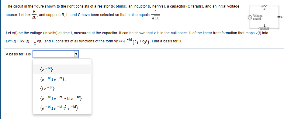 Solved R The circuit in the figure shown to the right | Chegg.com