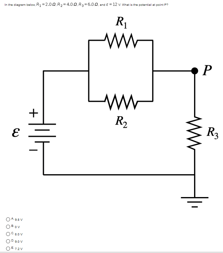 Solved In the diagram below, R2 = 2.00, R2 = 4.00R3=6.0 , | Chegg.com