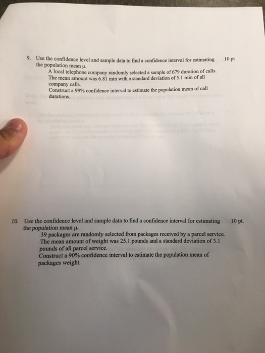 Solved 9. Use the confidence level and sample data to find a | Chegg.com