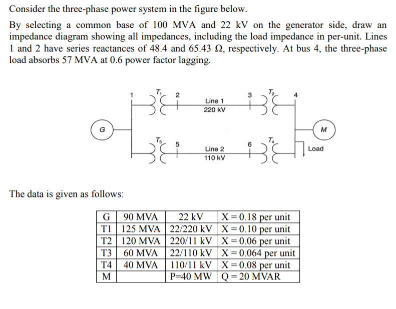 Solved Consider The Three-phase Power System In The Figure 