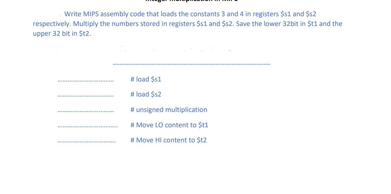 Solved Write MIPS assembly code that loads the constants 3 | Chegg.com