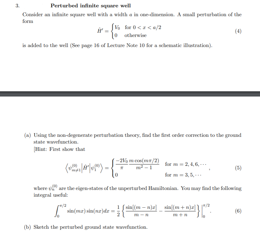 Solved Perturbed infinite square well Consider an infinite | Chegg.com