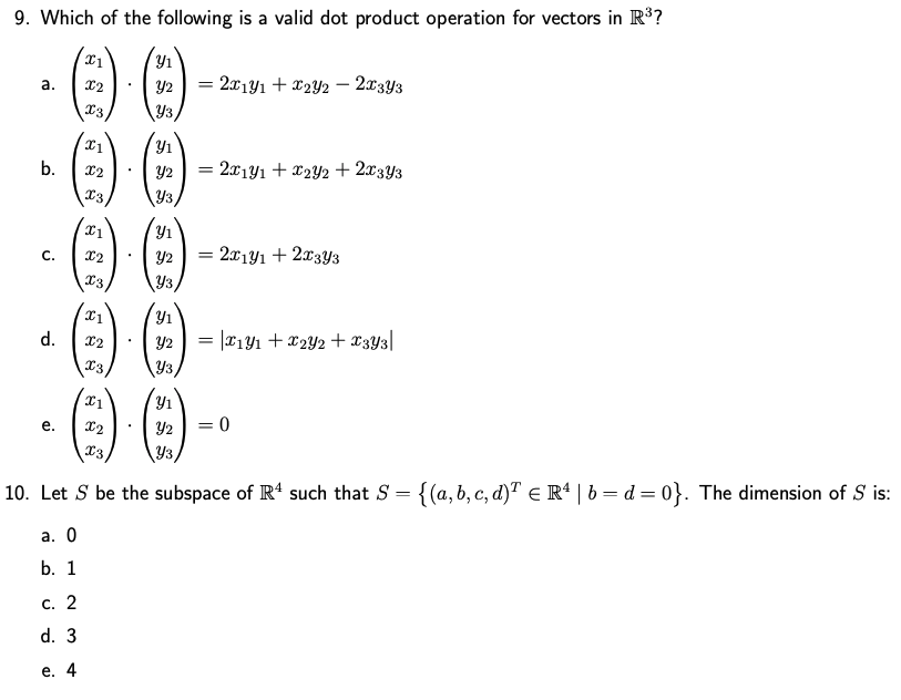 Solved This is a Linear Algebra question. Please give a | Chegg.com
