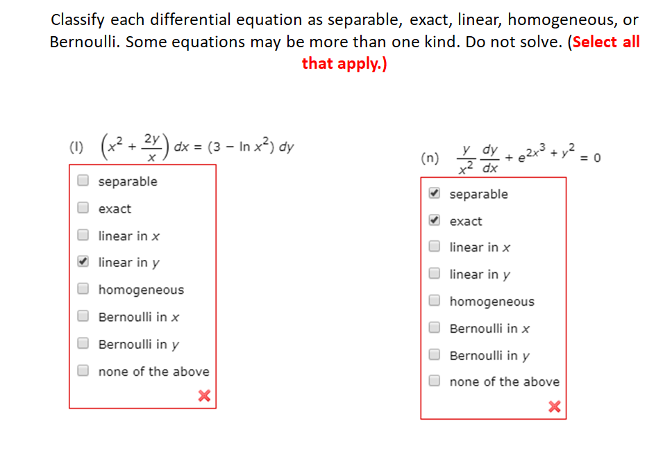 Solved Classify Each Differential Equation As Separable 8438