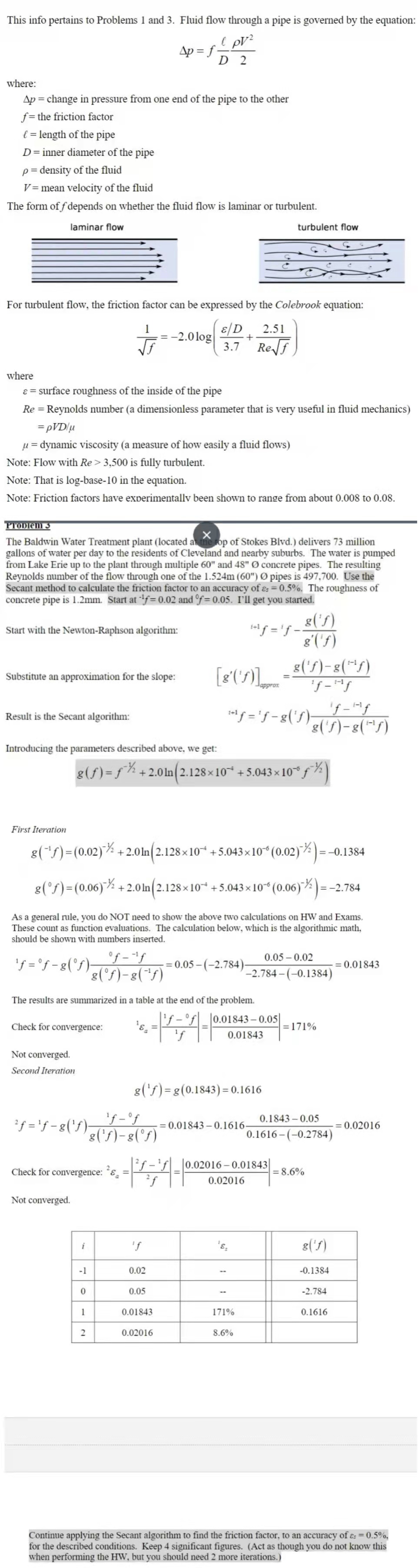 Solved This info pertains to Problems 1 and 3. Fluid flow | Chegg.com